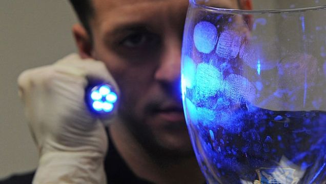 fingerprints on a glass