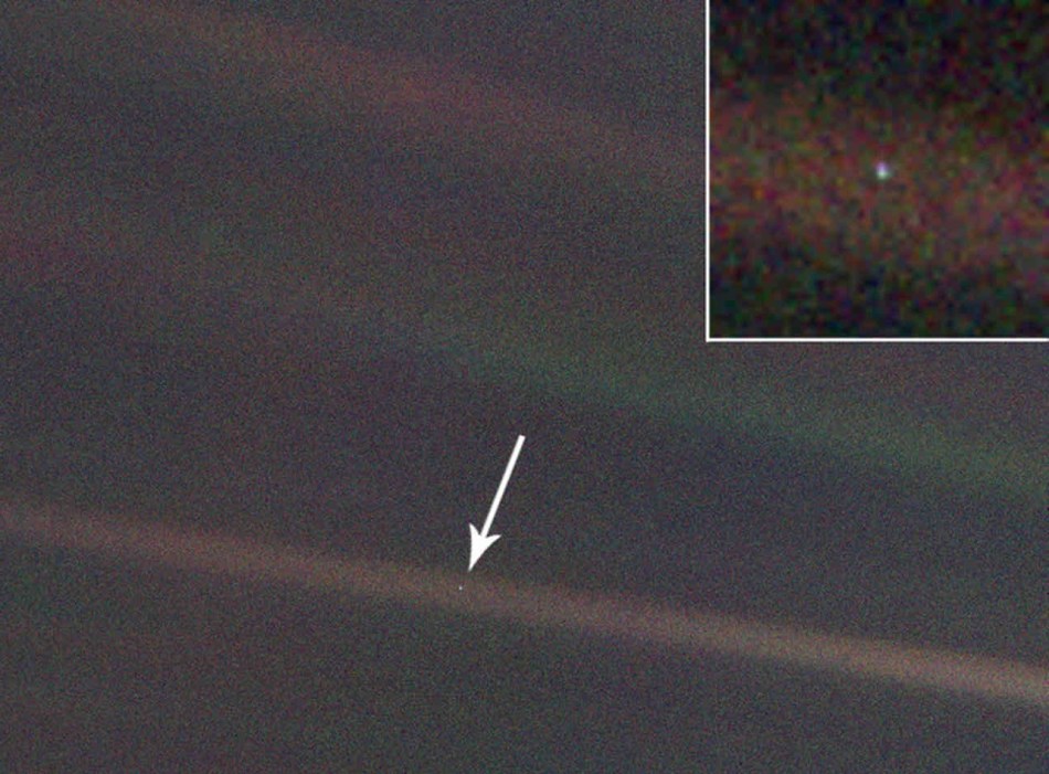 The pale blue dot we call home
