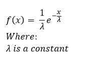 exponential probabilty density function