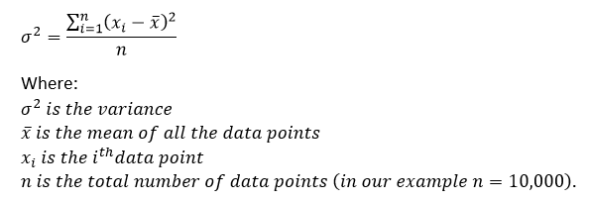 The formula for variance