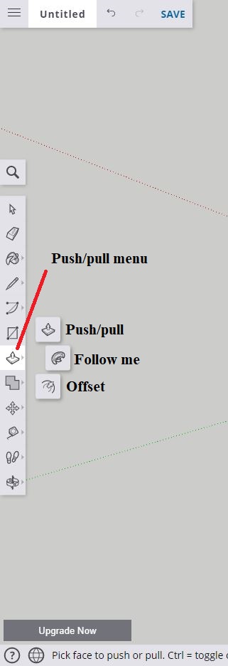 Sketchup push-pull menu