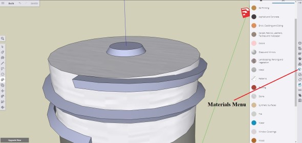 Sketchup - materials menu