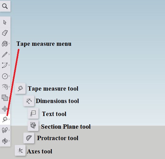 Sketchup - tape measure menu