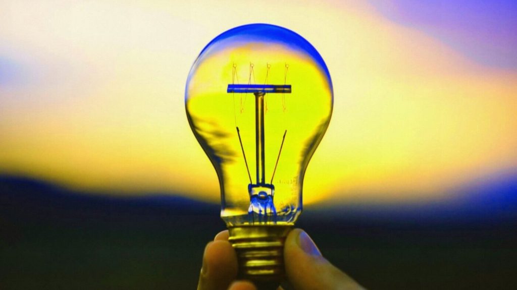 light bulb in the sunset